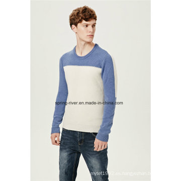 Nylon Lambswool cuello redondo jersey de punto para los hombres